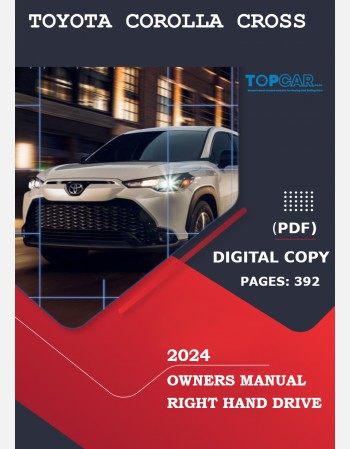 toyota corolla cross 2024 owners manual